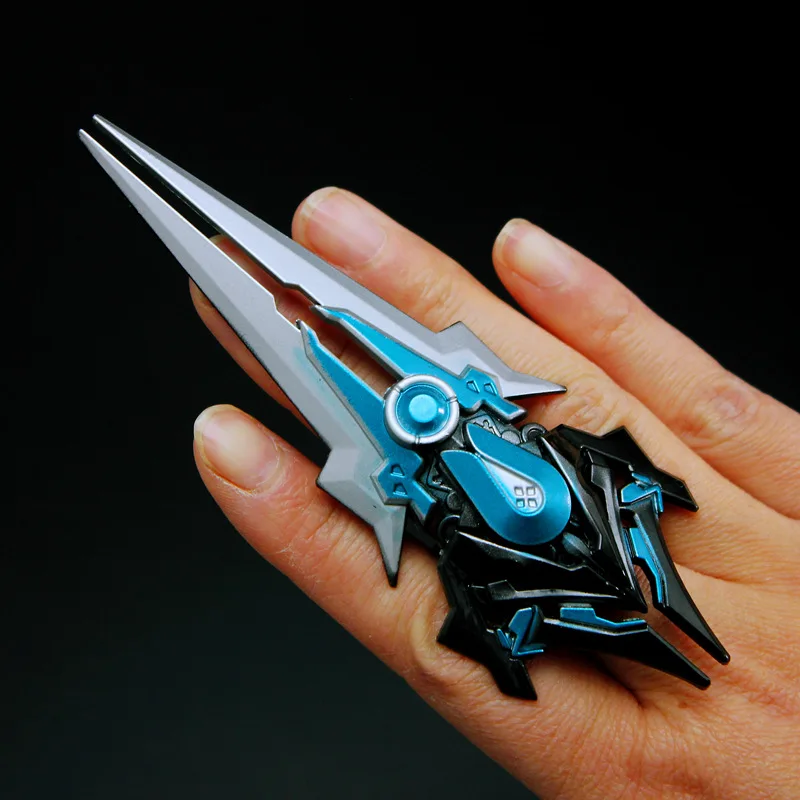 Modelo de arma de 12cm/4,72 pulgadas, anillo de confrontación Lanling King Tacit, Mulan de aleación, juego de 2 piezas, colección de adornos, juguete de regalo de exhibición de escritorio