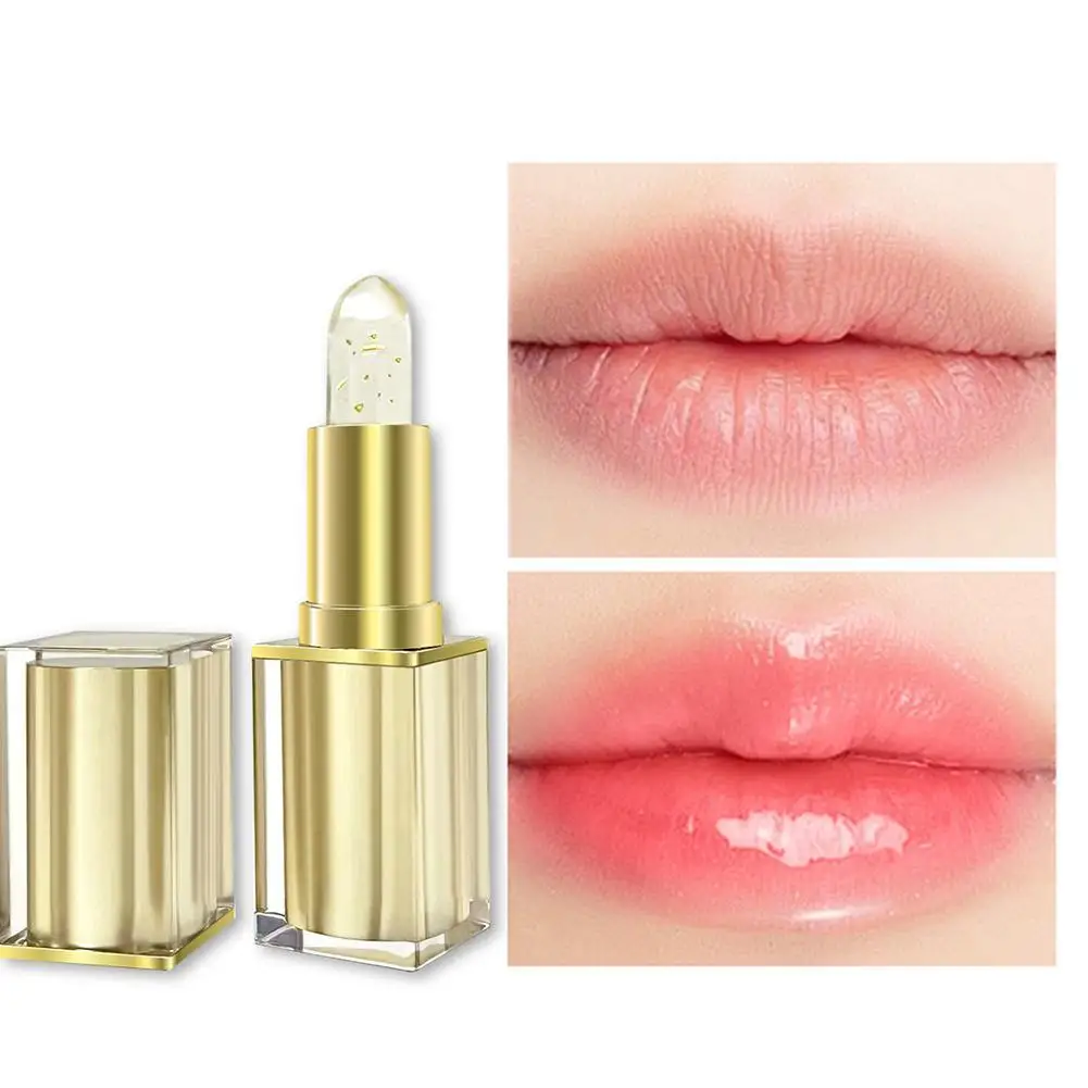 

Temperature Color Changing Women Flower Lipstick Transparent Waterproof Moisturizing Crystal Jelly Pearlescent Lip Balm Cosmetic