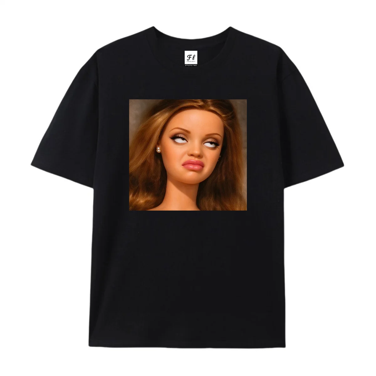 Sassy Eye Roll Doll Face Meme T Shirt Funny Sarcastic Internet Humor Graphic Tee Unisex Casual Short Sleeve Cotton T-shirt Gift