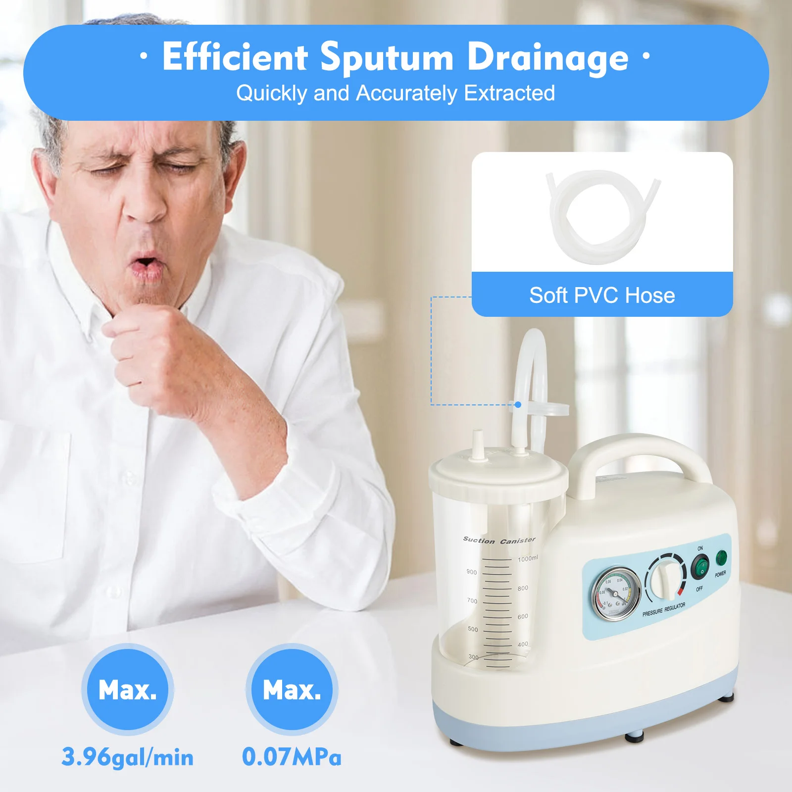 Portable Veterinary Suction Machine for Home Use with 1000ml Capacity