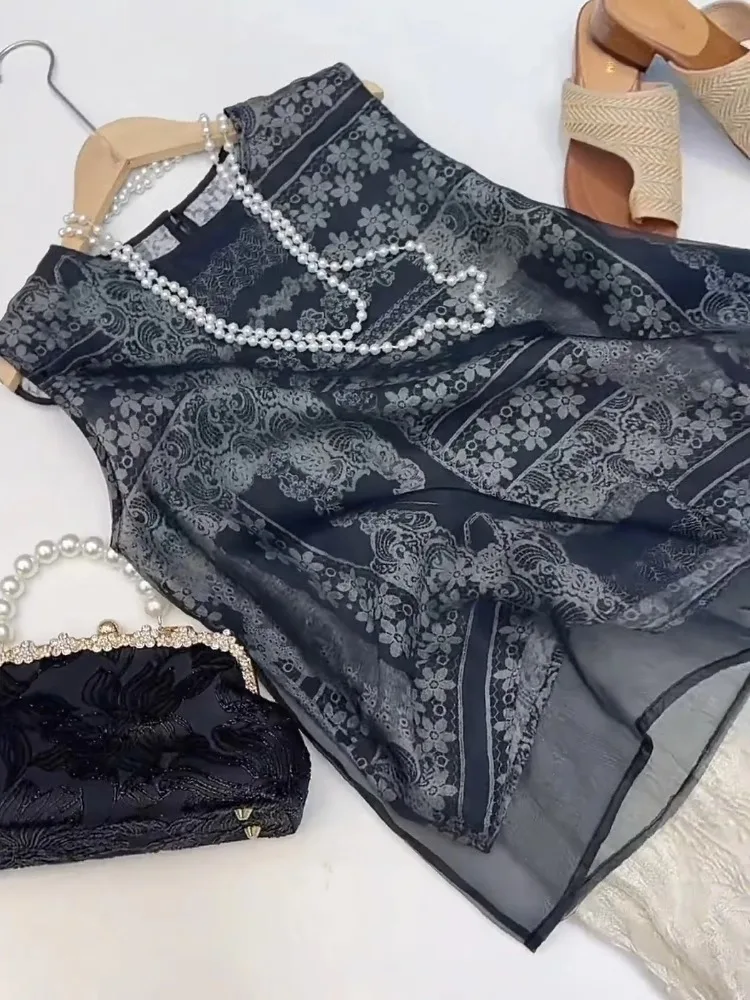 

Женский топ Ele Chinese Sle Faionable Me, блузка с принтом, свободный крой, круглый летний наряд