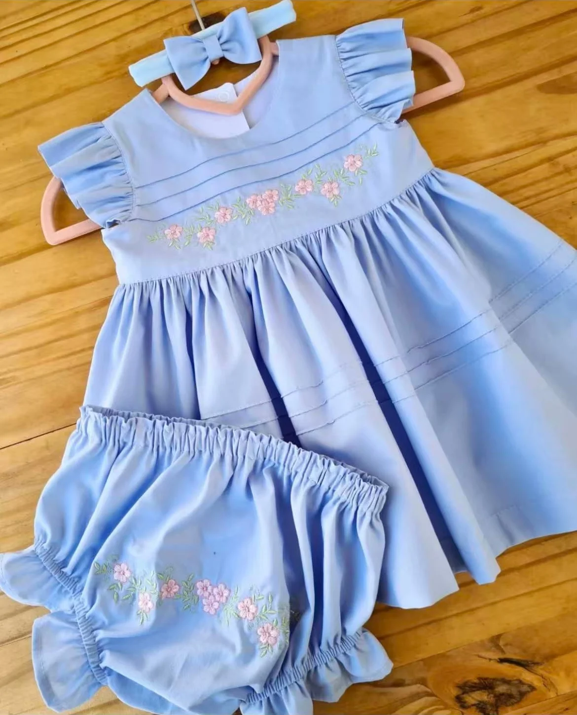 

Летнее винтажное синее платье с цветочной вышивкой для девочек 0-12 лет для фотосессий на день рождения, праздников и Ид B515