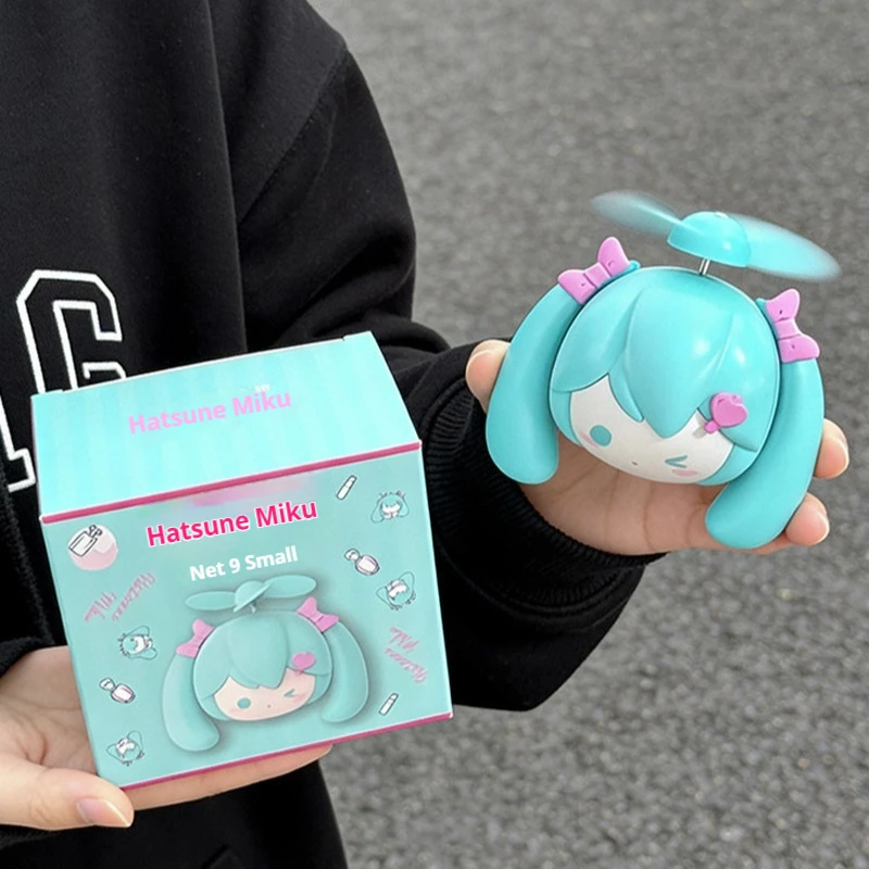 Cute Miku Mini Handheld Fan Usb Rechargeable Portable Silent Cooling Fan Pocket Size Outdoor Travel Summer Portable Electric Fan