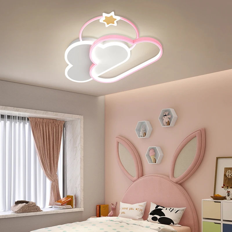 

Dimmable Cloud light celing Lamp kids bedroom ceiling light girls Pink Chandelier Children Boys Baby room decor plafonnier led