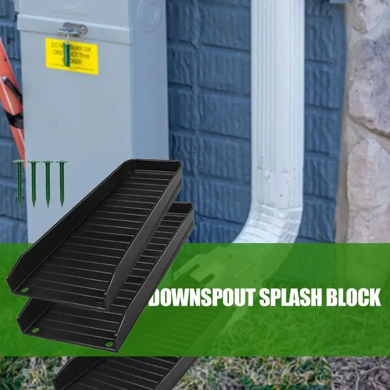 Downspout Splash Block Down Spout Drain Tray Rainwater Grate Rectangular Manhole Cover Outdoor Sewer Trench Prevent Soil Erosion