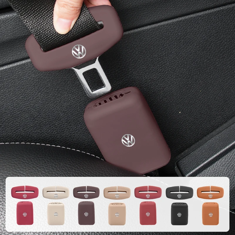 Car Silicone Seat Belt Buckle Anti-scratch Protector Cover Accessories For VW GTI Polo Golf Passat Scirocco Tiguan Jetta T-ROC T