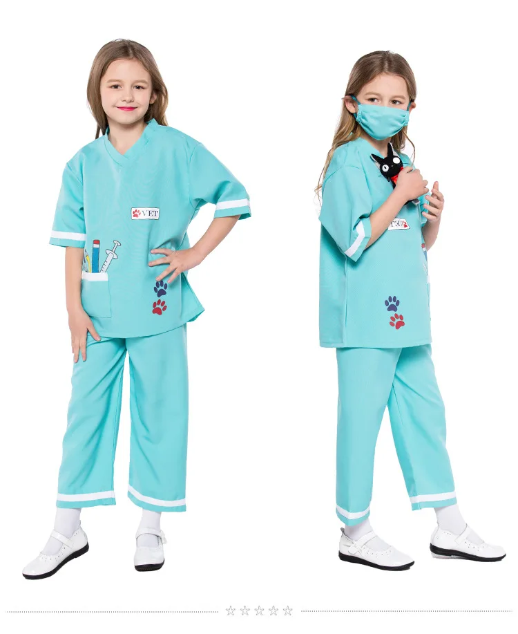 June 1 Children\'s Day veterinary costume Children\'s doctor professional experience game costume