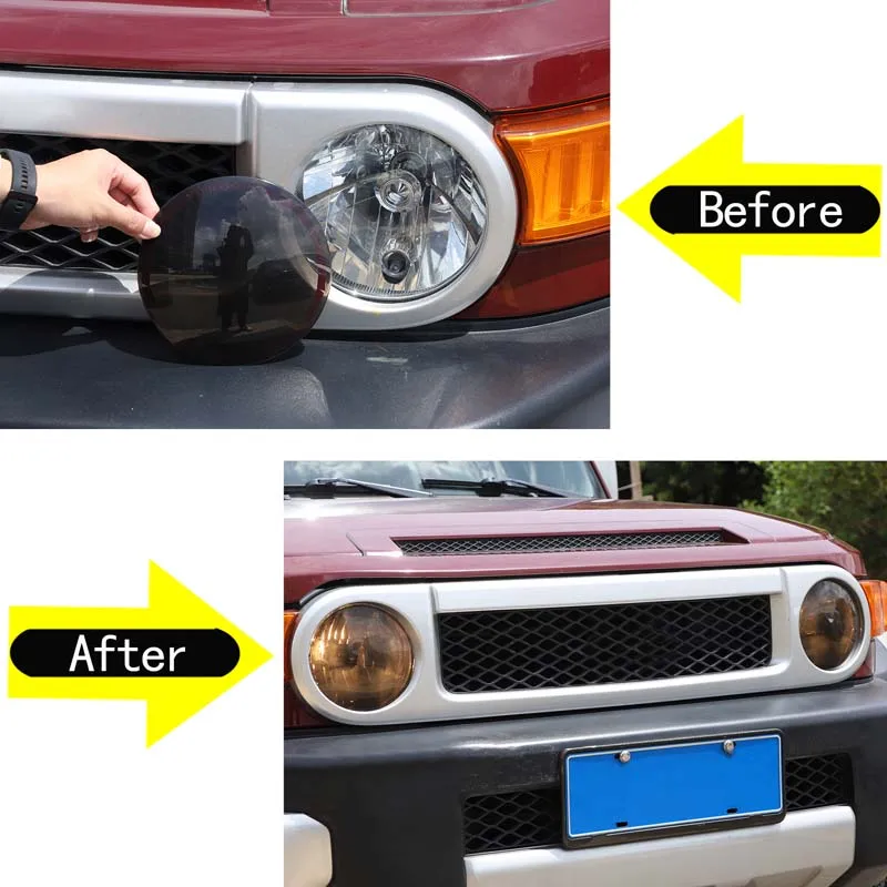 

Car Front Headlight Lamp Decoration Cover For Toyota FJ Cruiser 2007-2021 Lamp Hoods Head Light Trim Exterior Accessories