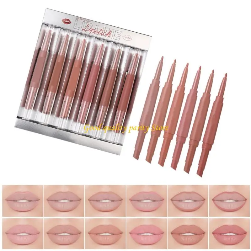 M4YA 6 Piece Double Ended Lip Liner And Smooth Matte Lip Color For Strong Definit