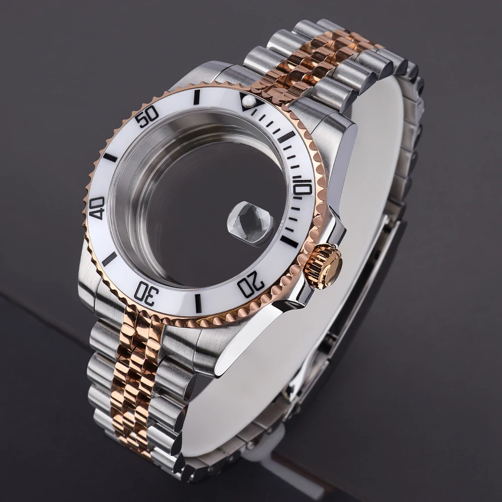 

40mm 200m Diving 2824 Watch Case Strap set Sapphire Glass For SUB GMT NH34 NH35 NH36 Miyota8215 ETA2824 PT5000 Movement Screw-in