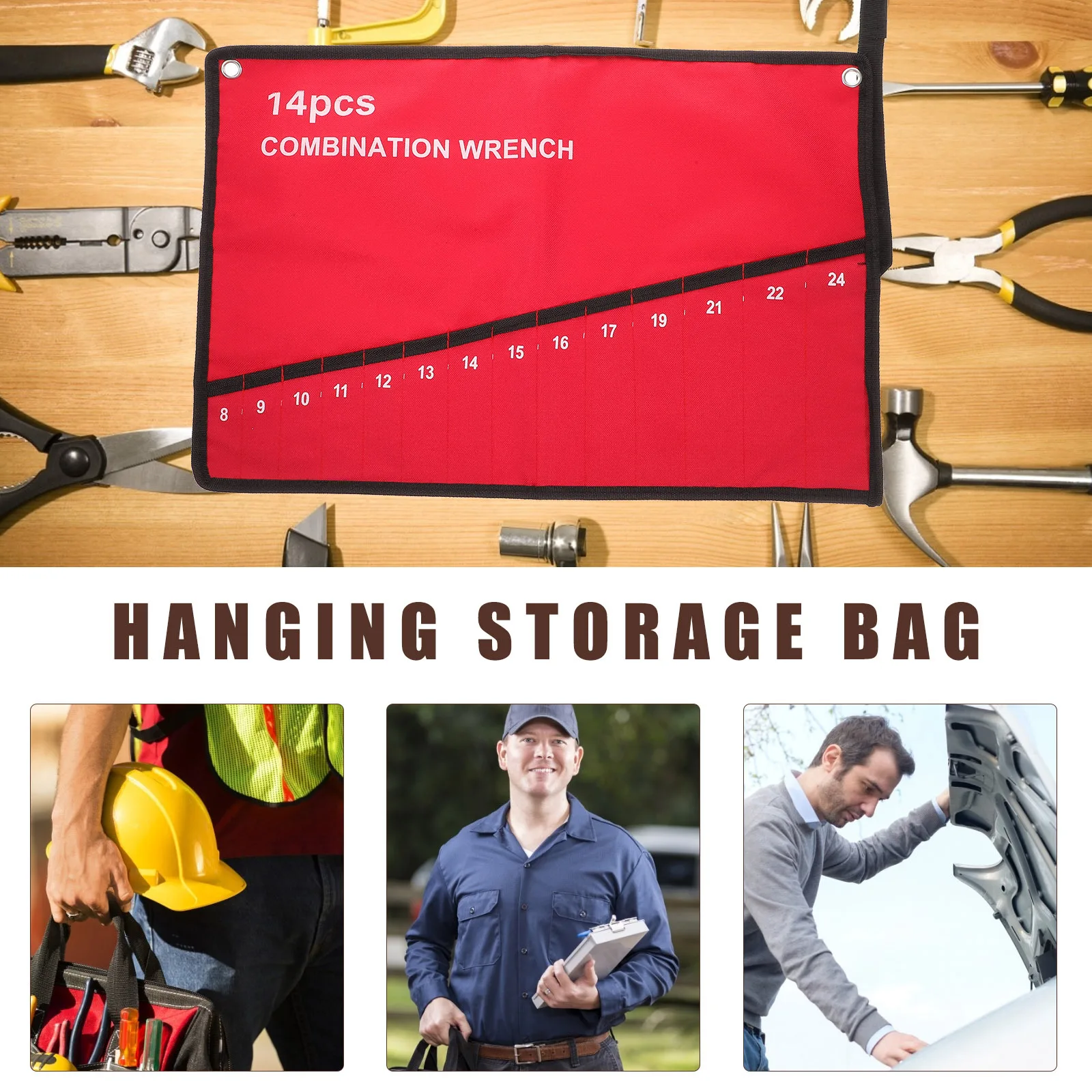 

Tool Roll Bag 225x65mm Heavy Duty Canvas Electrician Repair ganizer Multipurpose Storage Wrench Pouch Toolbox Hanging