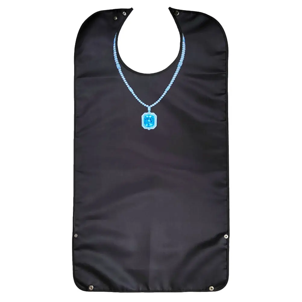 Polyester Adult Bib Waterproof Household Dinner Bib for Elderly Flexible Humanized Design Comfortable Button Closure Stain-Free