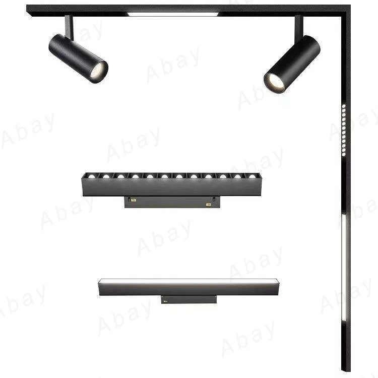 ไฟส่อง LED แม่เหล็ก20ชนิด DC48V 20mm-Rail อลูมิเนียมนำน้ำท่วมไฟสปอร์ตไลท์ไม่มีไฟหลักดีไซน์บ้านแบบทันสมัยสีดำ