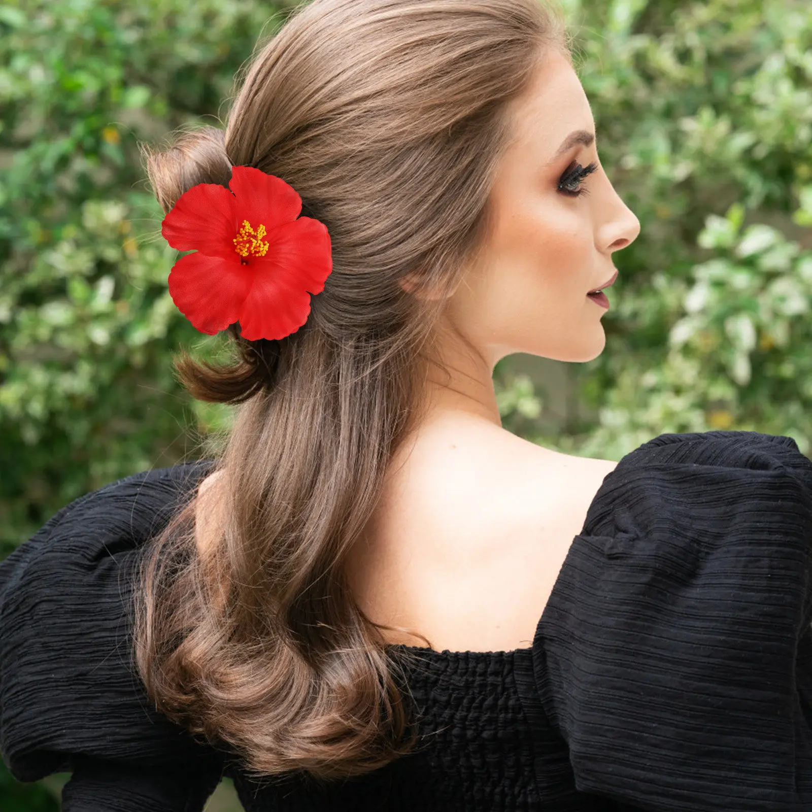 

3Pcs Flower Hair Clips Hawaiian Hair Accessories for Women Colorful Floral Hairpins Strong Hold Accessories for Beach