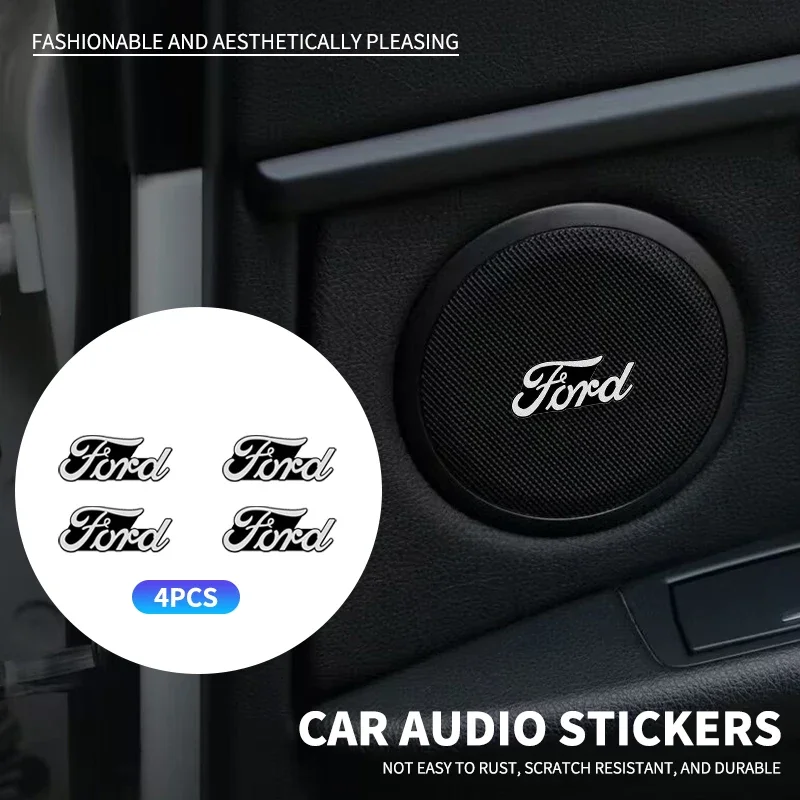 2PCS Car Hi-Fi Speaker audio Badge stereo Emblem sticker For Ford Focus Mondeo Kuga Fiesta MK7 Escort Explorer Edge 2 4 MK2 MK4