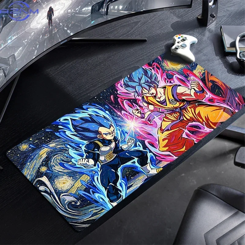 Starry Night Oil Painting Art Cute Anime Warriors Print Mouse Pad, Rubber Non Slip Backing, Smooth Surface Gaming Desk Mat for P