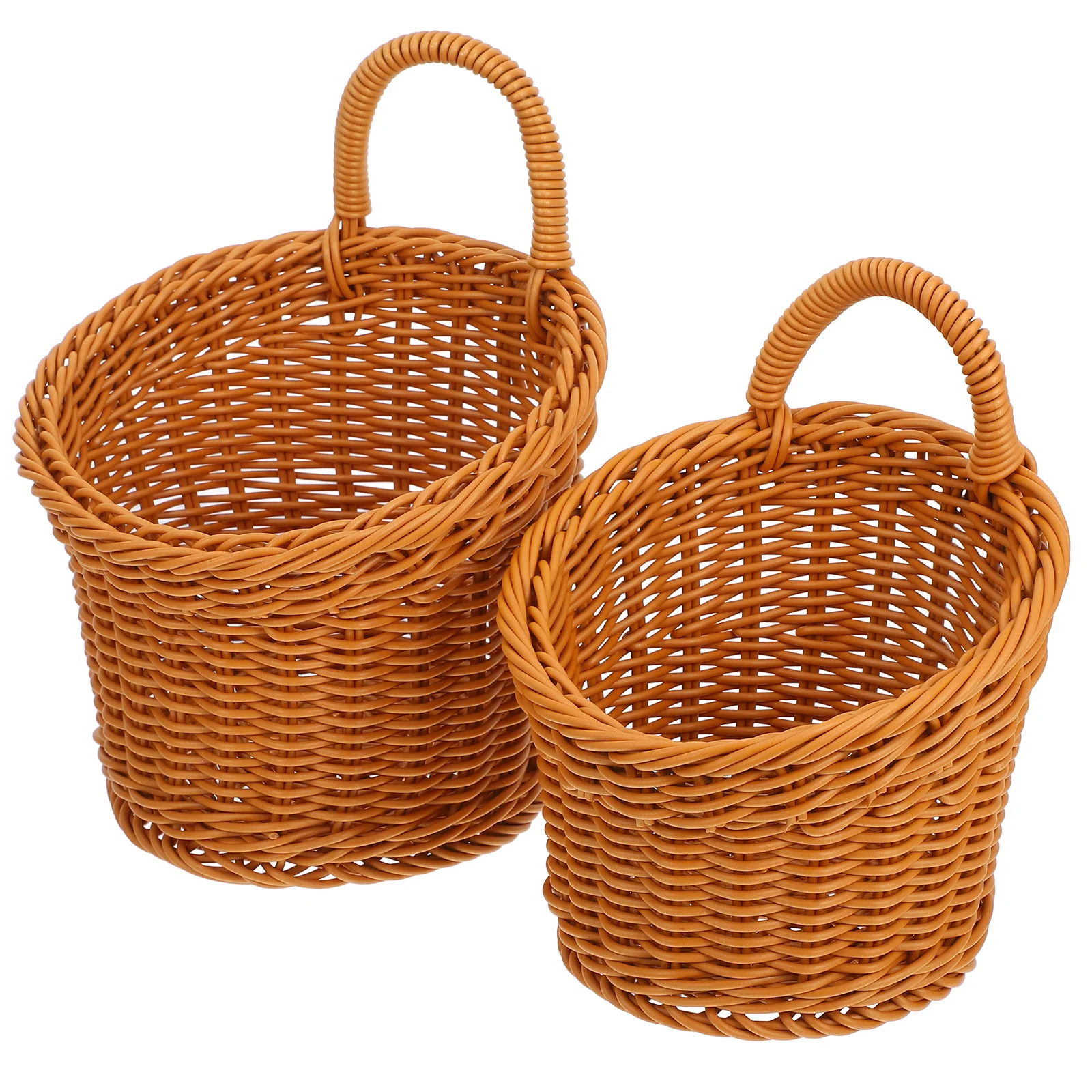 2 Pcs Onion Ginger Garlic Storage Basket Wall Hanging Flower Baskets Fruit Vegetable Woven
