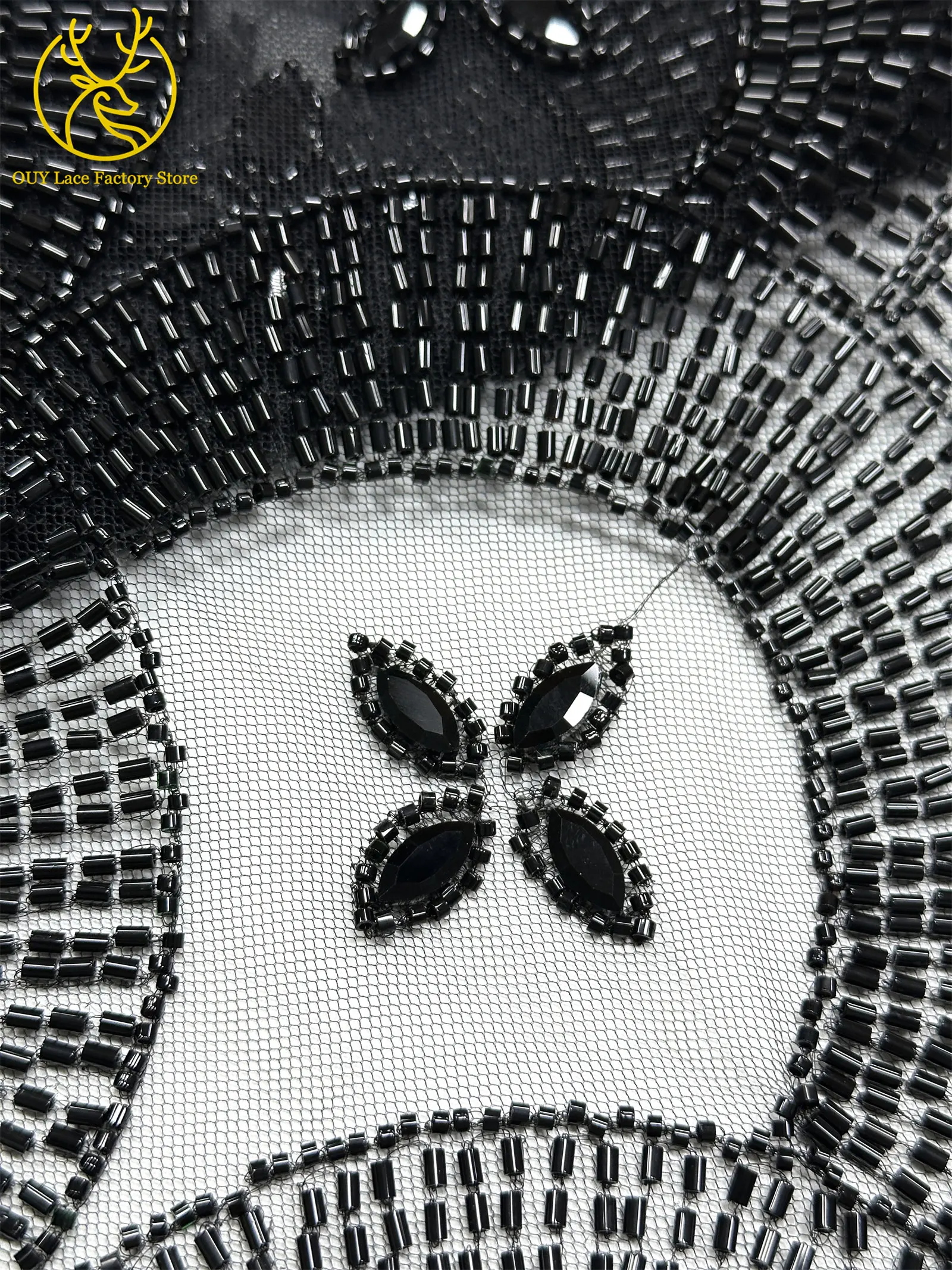 Smaragdgrüner Luxus Dubai Diamant-Perlen Tüll-Spitzenstoff Hochwertiger Afrikanischer Stein-Pailletten-Spitzenstoff für Abendkleider – Detail 29