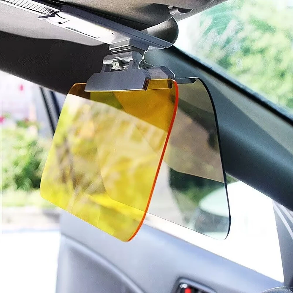 Espejo de conducción antiluz solar para coche, parasol HD, gafas deslumbrantes de visión nocturna y de día, plegable y abatible, rayos UV hacia