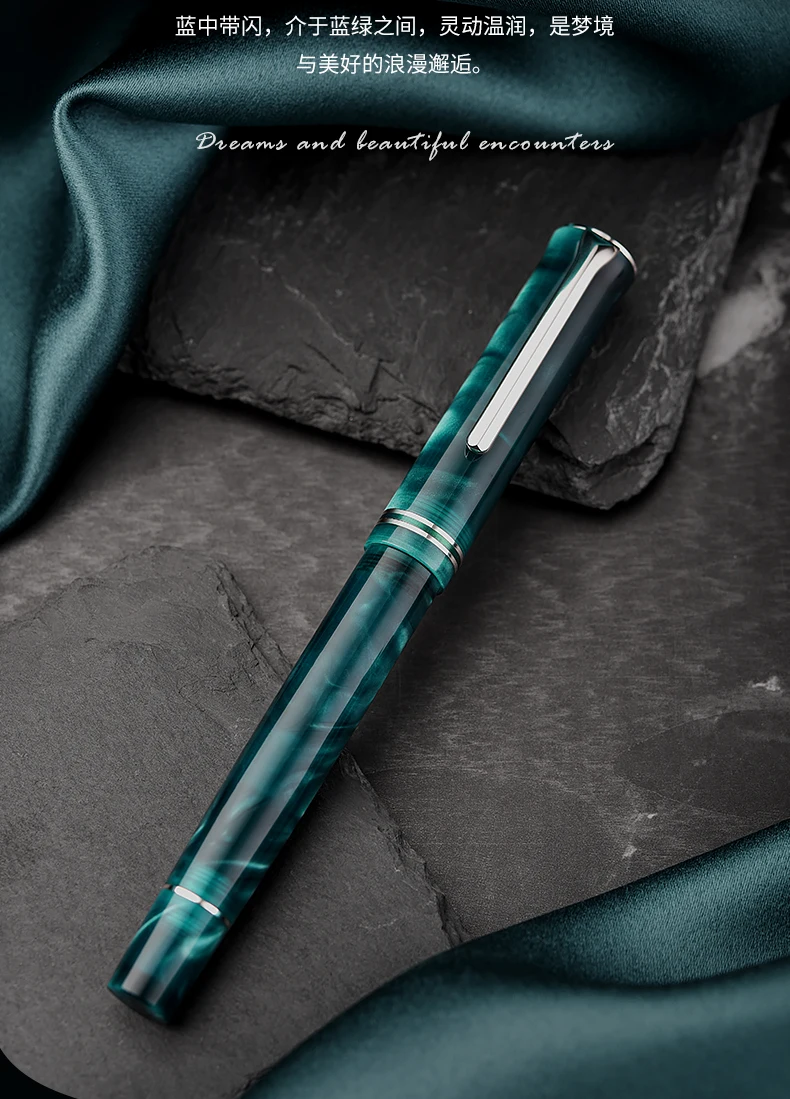 LT Hongdian N2 Green Mist Forest Füllfederhalter Business Office Student Exquisiter Signierstift – Detail 3