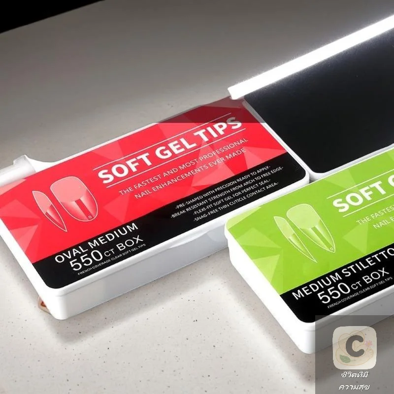 550 stks Zachte Gel Nail Tips Medium Korte Amandel Doodskist Volledige Dekking Matte Uitbreiding Gereedschap Acryl Druk Op Nagel DIY manicure Decor