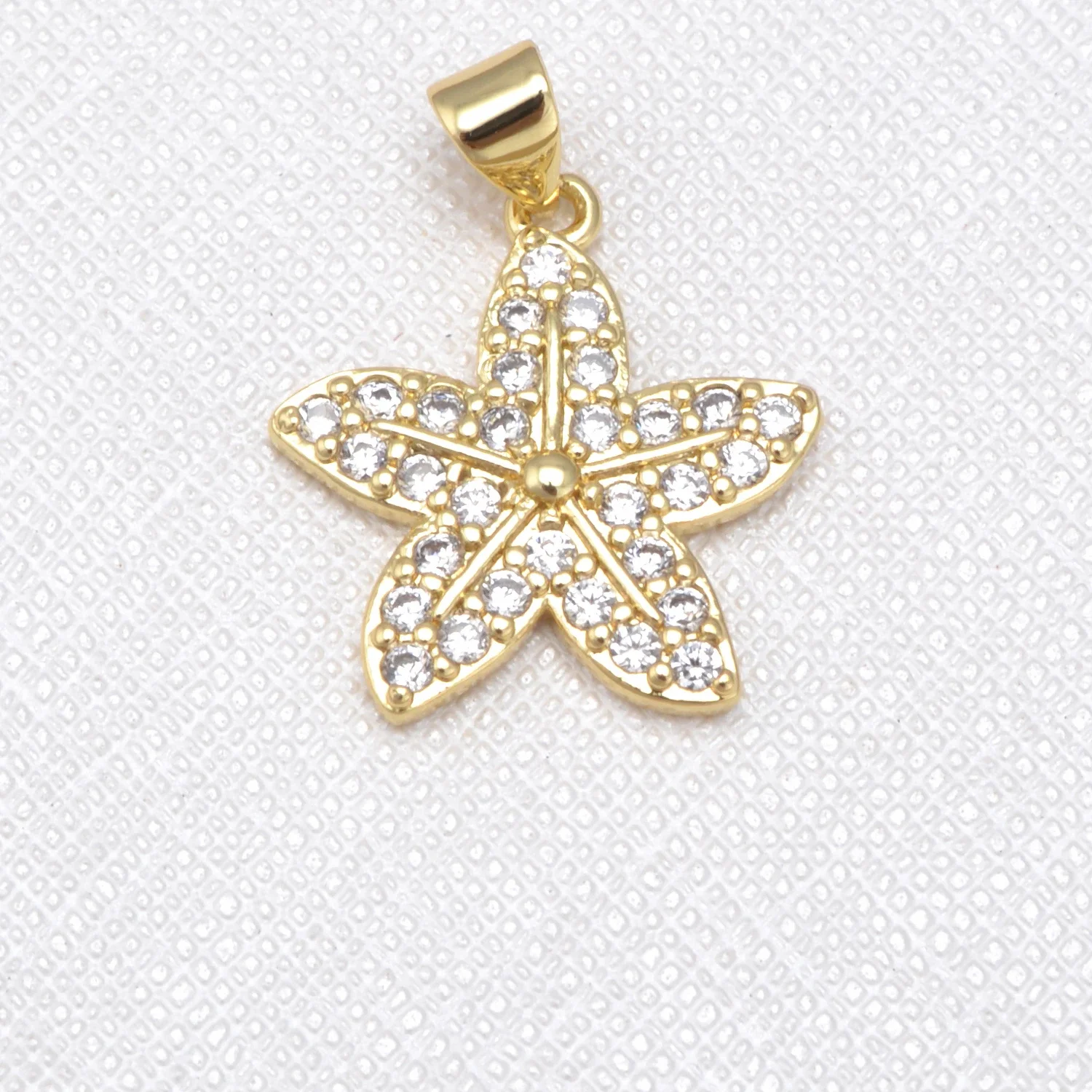 13 Pcs Pave Inlay Zircon Pendant DIY Jewelry Accessories Moon Heart Star Starfish Brass Plated Charm Necklace Making Supplies