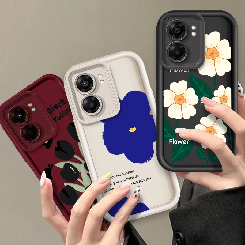 

Beautiful Flower Cartoon Art Eye Ladder For OPPO Find X5 X3 A58 A57 A55 A53 A54 A92 A74 A78 A98 A16 A94 A76 A72 5G Soft