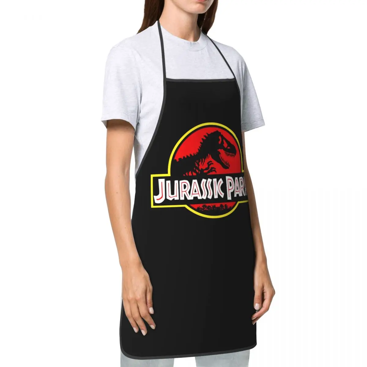 Jurassic Park Logo Apron Women Men Unisex Bib Dinosaur Cooking Kitchen Tablier Cuisine Chef Painting