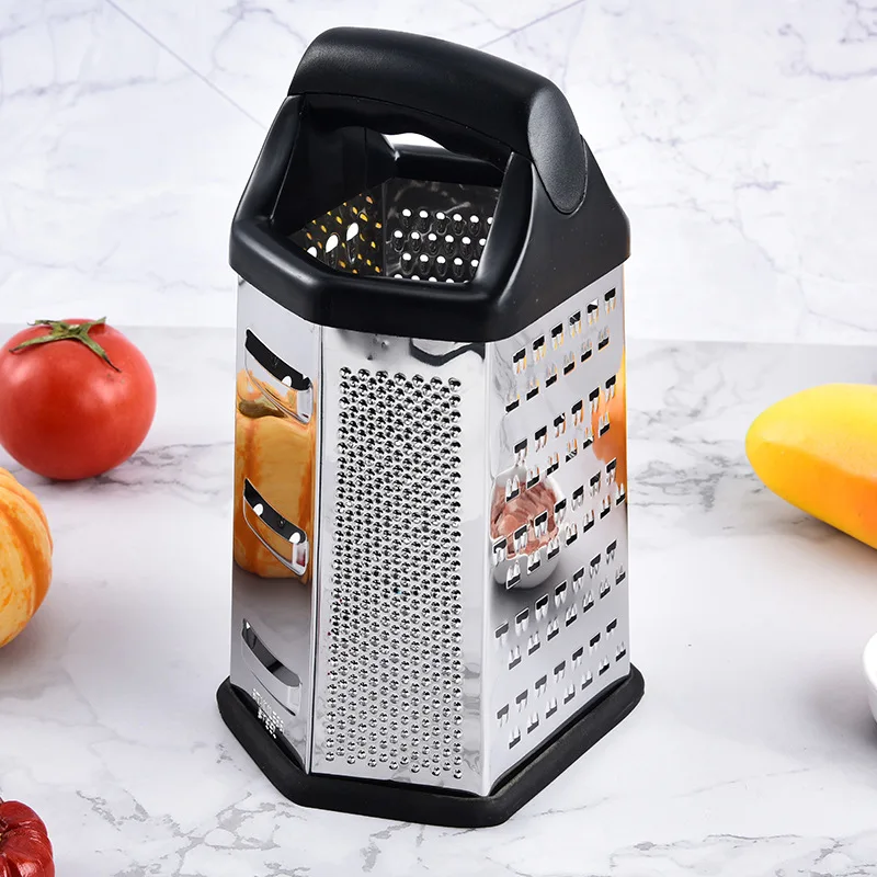 Stainless Steel Kitchen Tool Grater, Six-Sided Shredder, Radish and Potato Slicer, Grinder, Vegetable Peeler