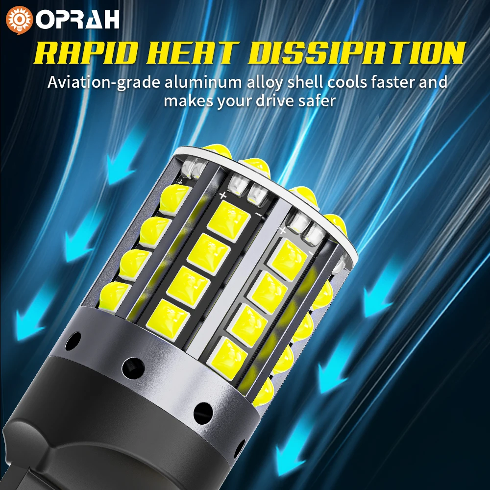 2pcs Turn Signal Reverse Brake Light Bulb 1156 BA15S P21W BAU15S PY21W1157 BAY15D P21/5W LED Canbus 3030 44SMD 7440 7443 W21W T2 view 2