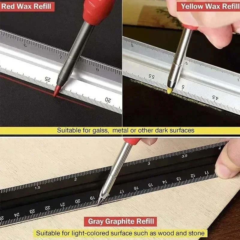 ดินสอหลุมลึกงานไม้ดินสองานไม้วาดวิศวกรรมดินสอปรับ MARKER Graphite Refill Sharpener