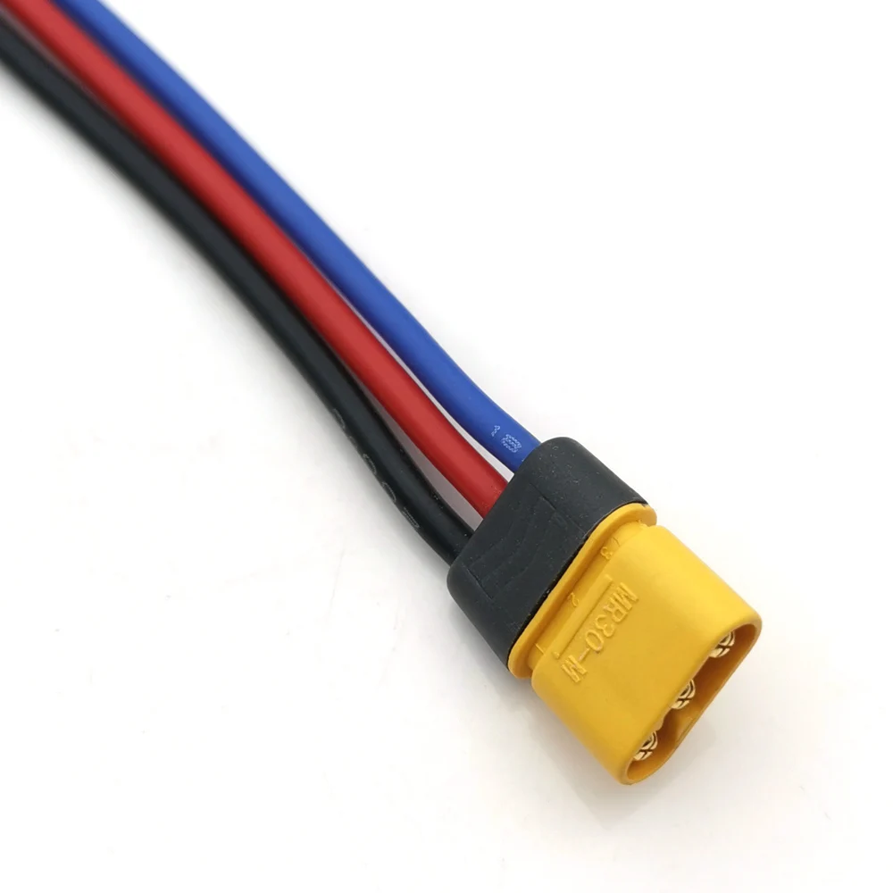 MR30 Cable Connector Male Female MR30-F/M 3Pin Plug with Sheath Cover 18AWG Silicon Wire for RC Lipo Battery FPV Drone