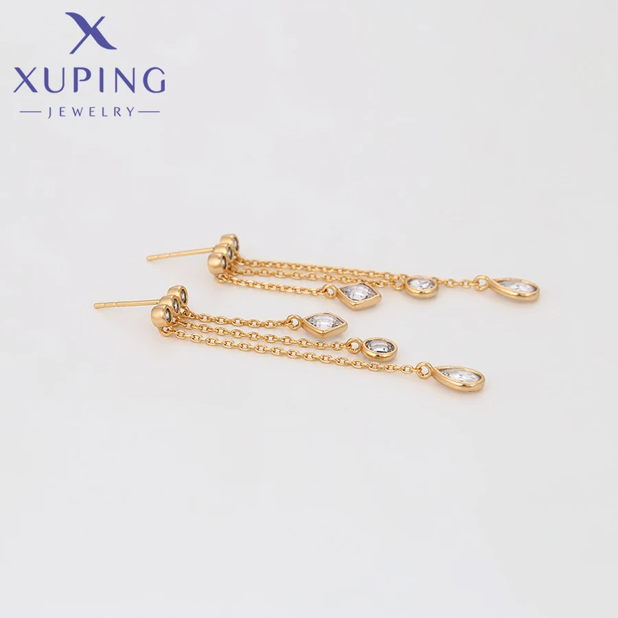 Xuping Jewelry New Arrival Fashion Серьги Drop Earring of Gold Color Huggies Ear for Women Girl Party Gift X001019835
