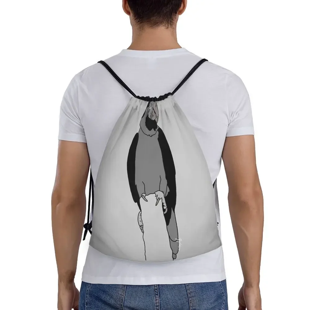 巾着袋収納ポータブルハンドバッグブラジルブルーコンゴウインコ食料品ショッピングショルダーバッグ折りたたみトラベルバッグ