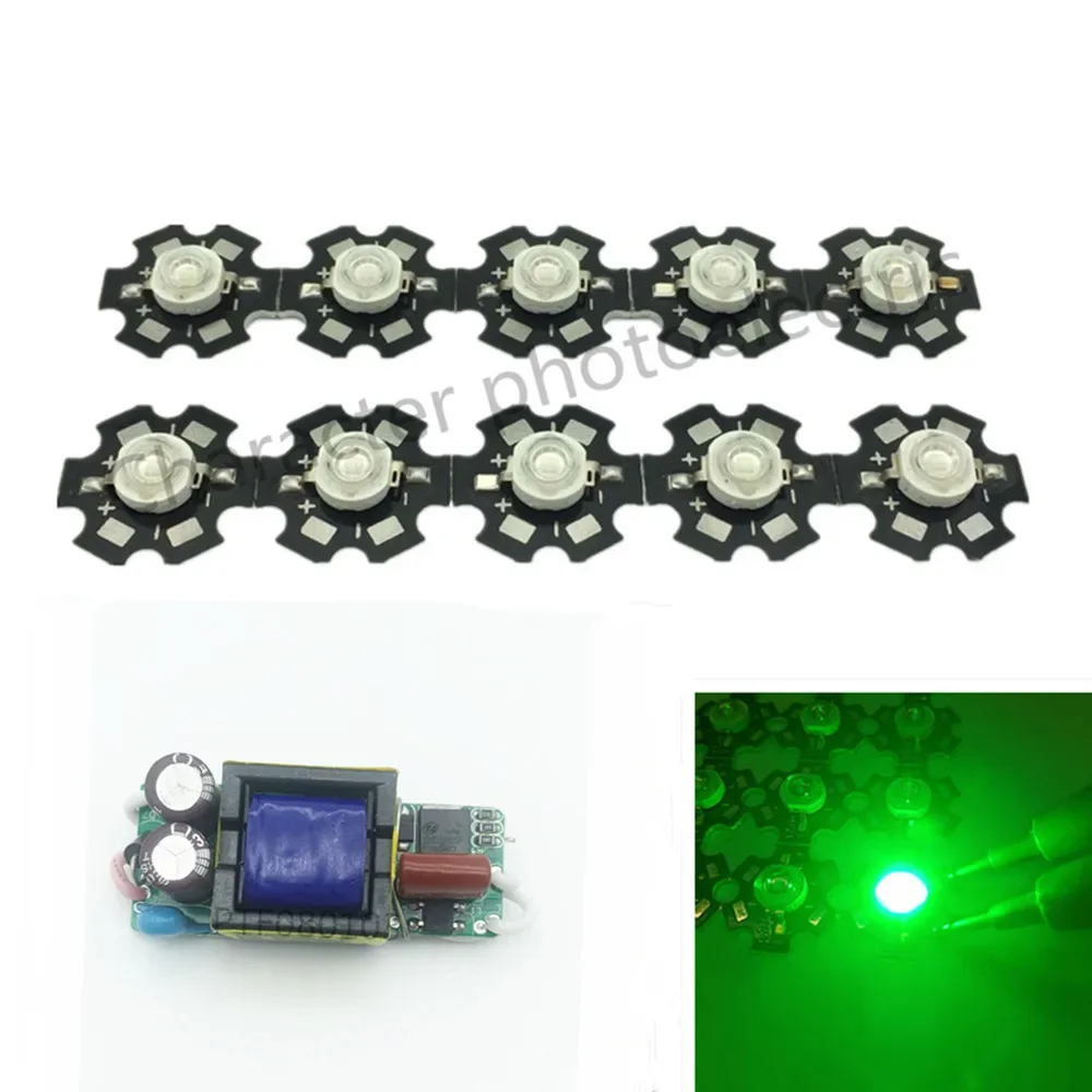 

10pcs 3w led 380-840nm/Red/Green/Cool white/Natural whit Royal blue/Deep red660 +1pcs 6-10x3w 600mA led driver diy