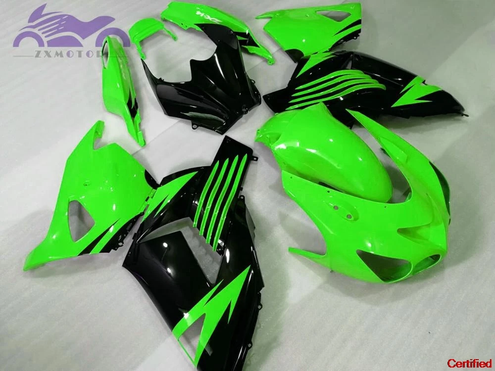 

Комплект обтекателей для Kawasaki Ninja ZX14R 2006-2009 2011, полный комплект, новые пластиковые обтекатели ZX 14R 06, 08-11, зеленые кузовы