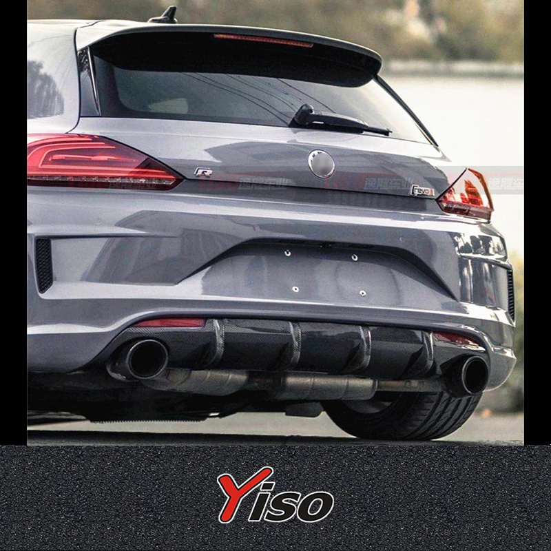 Suitable for Scirocco R carbon fiber rear lip VW Scirocco R double out retrofit carbon fiber rear spoilerv Rear Lip