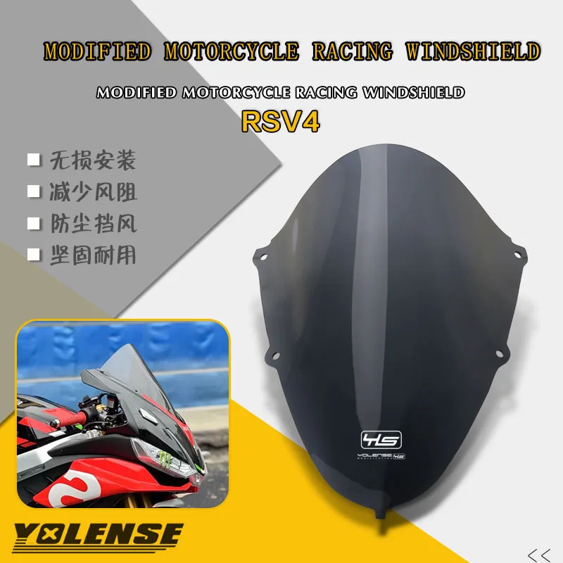 

High quality modified windscreen For Aprilia RSV4 RSV 4 2021 2022 2023 2024 Motorcycle Screen Windshield Fairing Windscreen