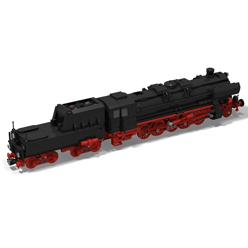 MOC Classic Steam Locomotive Building Blocks Set 8-Wide Railway Engine Model Assembly Adult Hobby Collection Gift Toy