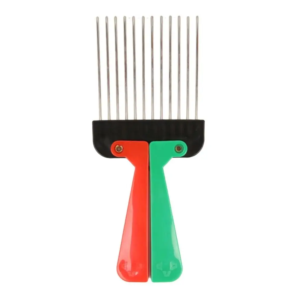Multi Use Foldable Afro Combs Black Large Teeth Back Comb Brush Portable Metal Dreadlock Comb Men's Styling