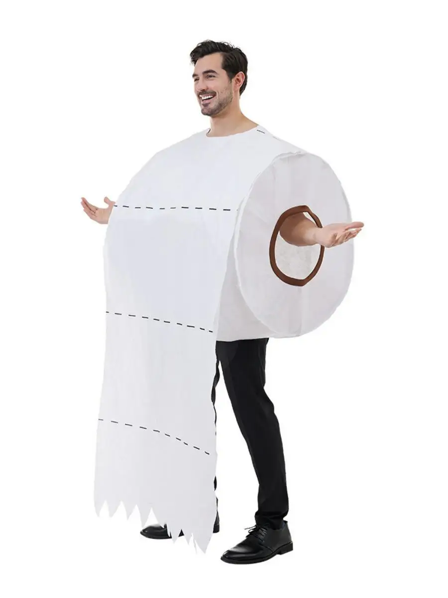 جديد loween زوجين المزحة ورق التواليت دور بلانغ زي مرحلة الأداء زي حفلة تنكرية الكرة تأثيري البوليستر