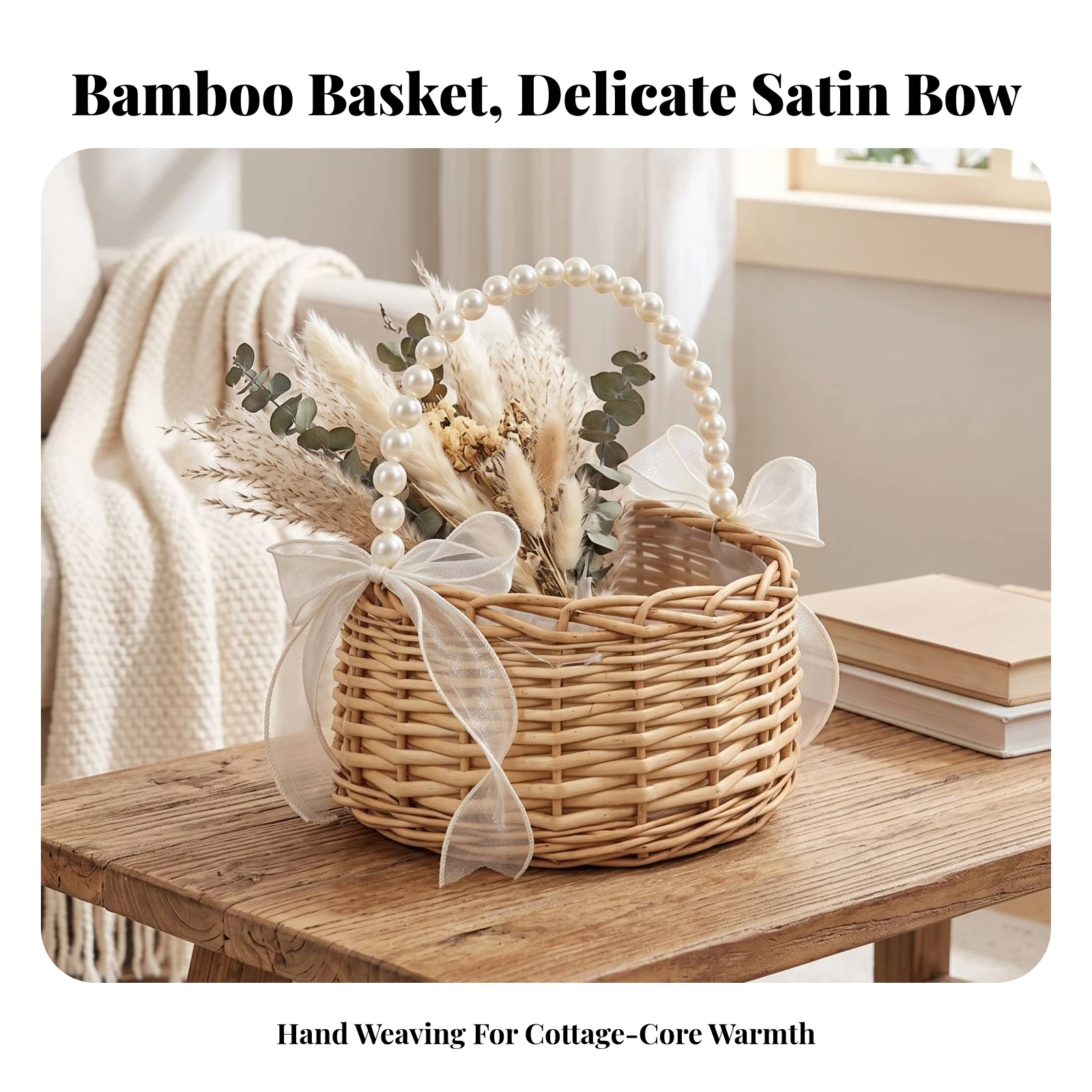 Round Willow Basket Rustic Woven Basket with Lining Natural Lined for Florists, Plant Display, Home Storage