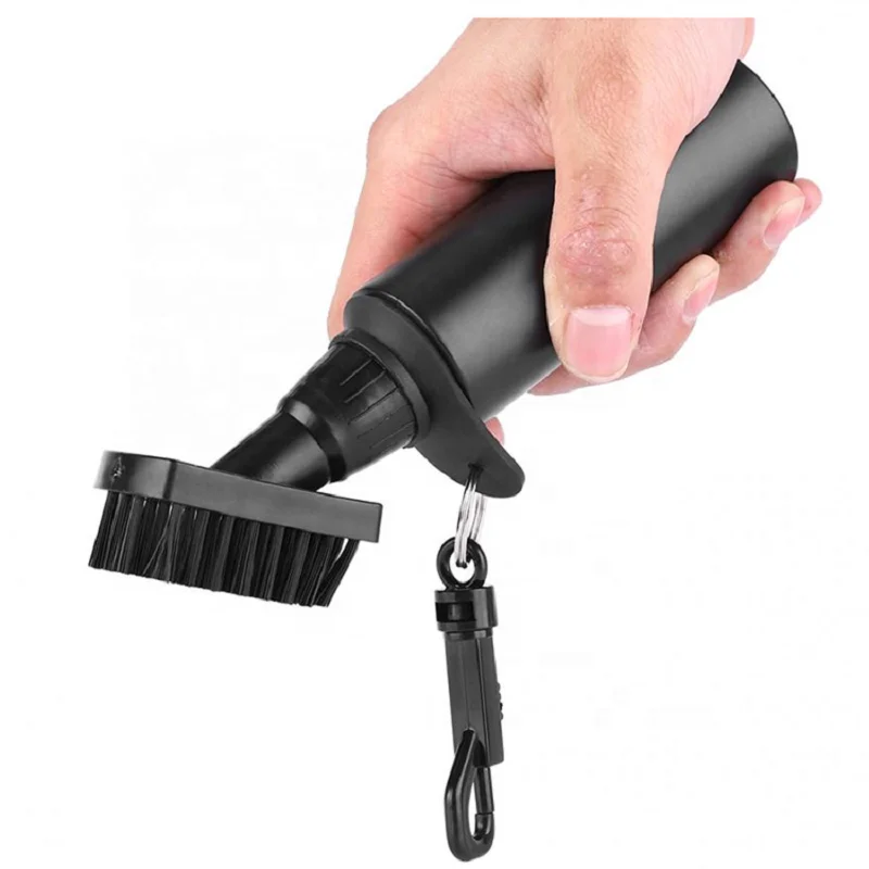 Golf Club Cleaner Tool Accessories Black Plastic Golf Club Cleaning Brush With Water Spray Bottle Water Storage