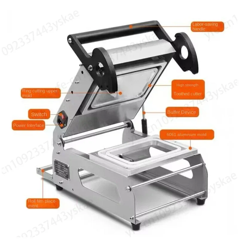 Portable commercial lock crisper sealing machine, takeaway disposable lunch box, steak deli sealing machine, packaging machine