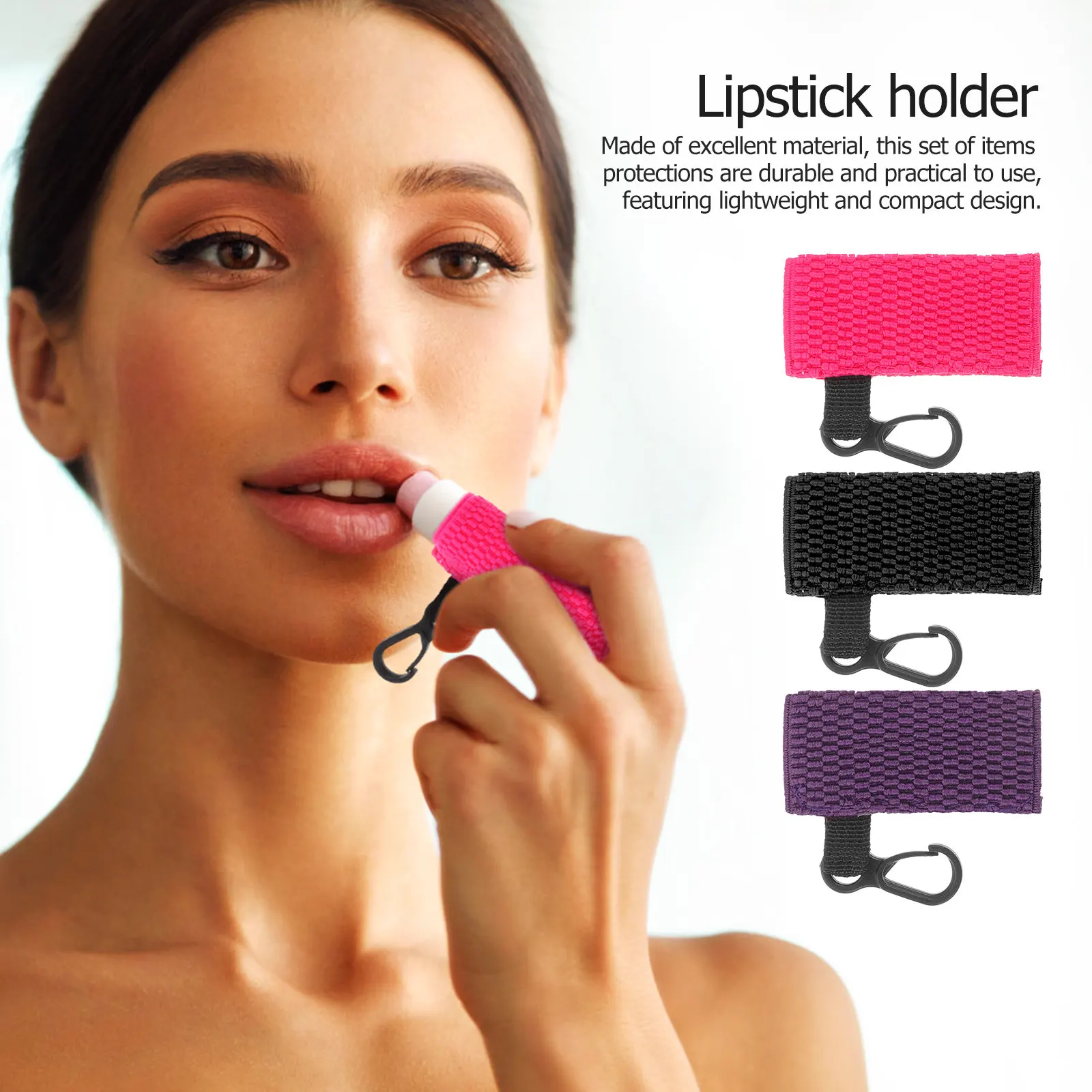 3Pcs Lipstick Protective Cover Keychain Convenient Lip Balm Holder Lightweight Clip on Small Carrying Sleeve Lipstick Protector