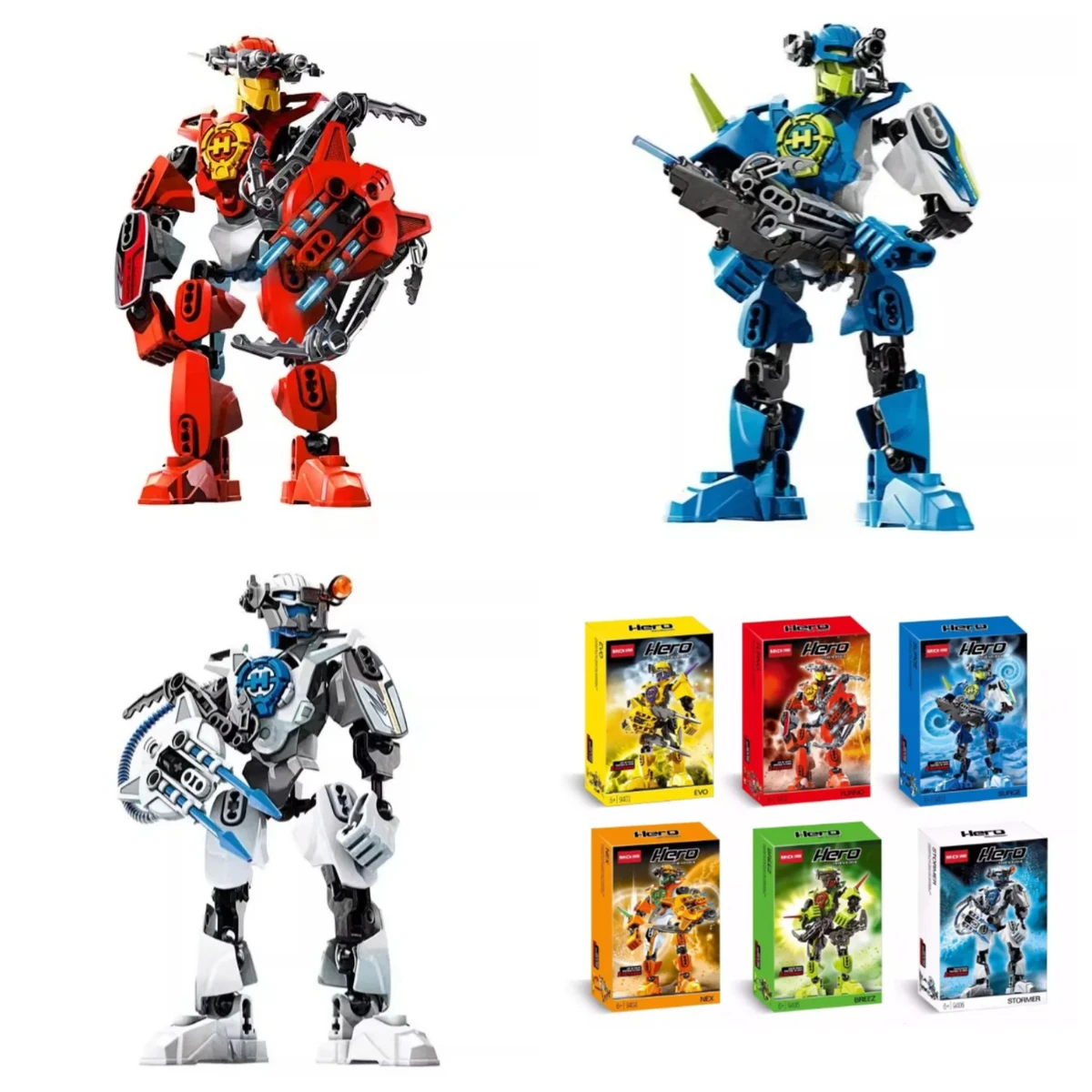 Hero Factory Star Warrior Bionicle Building Blocks, Furno Evo Combined Robot Mech Model Toy Set for Kids, Holiday Gift