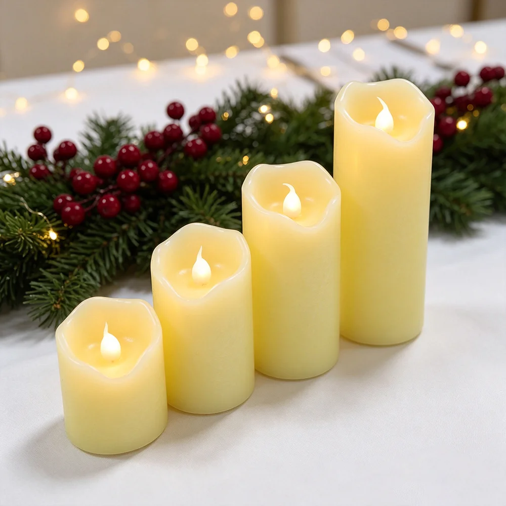 4 szt./zestaw Elektroniczna św – Holiday Candle Set recenzja i cena