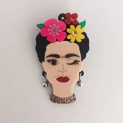Fashion Jewelry Acrylic Brooch for Women Acetic Acid Cartoon Classic Character Pin Dress Accessaries Wholesaale Free Shipping