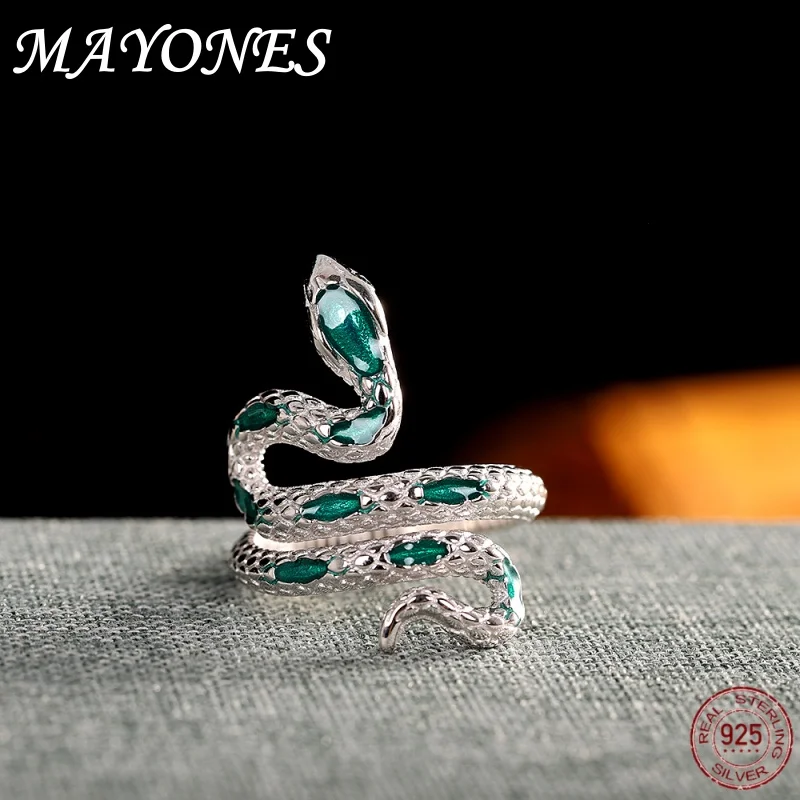 

Женское кольцо в виде змеи, винтажное Открытое кольцо из серебра 925 пробы