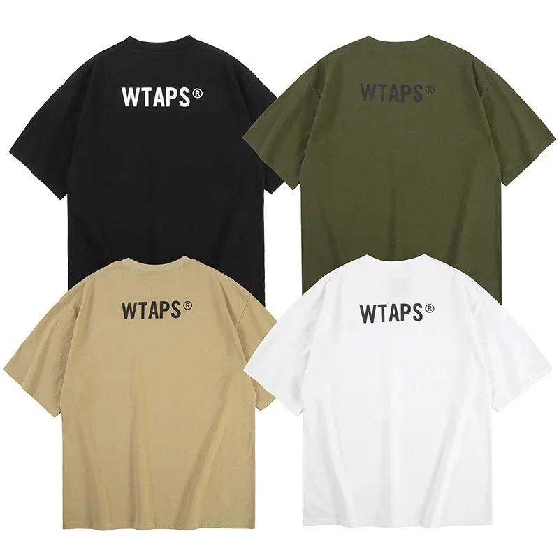 High Quality Trend New WTAPS T-shirt Heavyweight Cotton Simplicity Letter Printing Embroidery Loose Men Woman Tops Tee